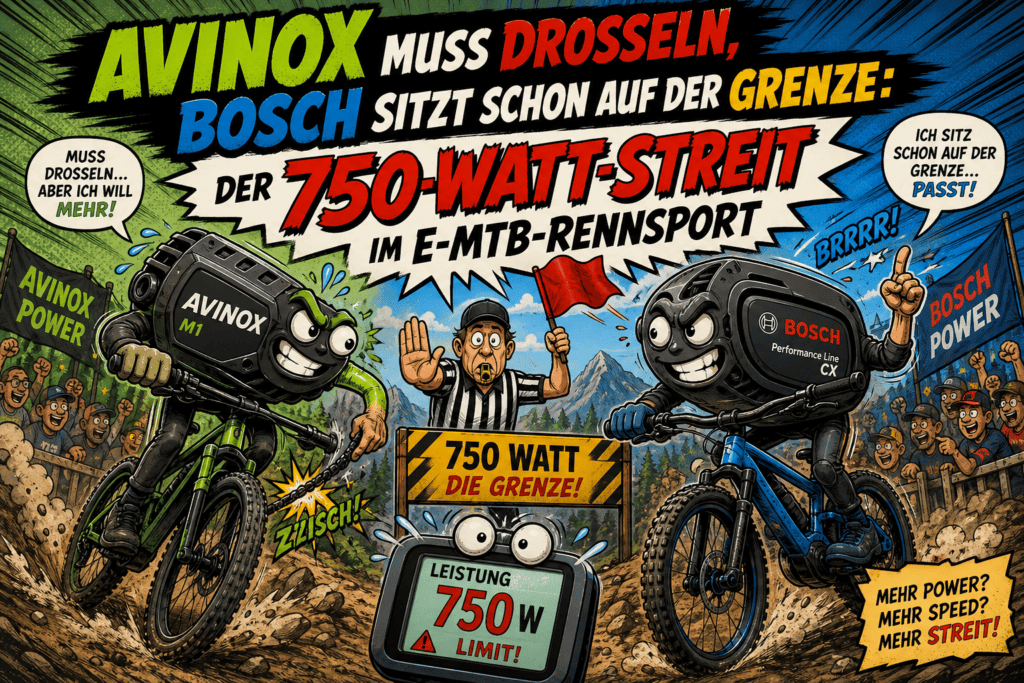 Avinox muss drosseln, Bosch sitzt schon auf der Grenze Der 750 Watt Streit im E MTB Rennsport