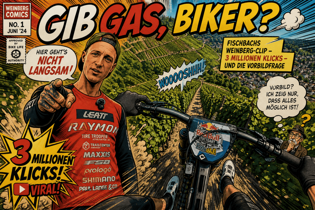 Gib Gas, Biker Fischbachs Weinberg Clip, 3 Millionen Klicks – und die Vorbildfrage