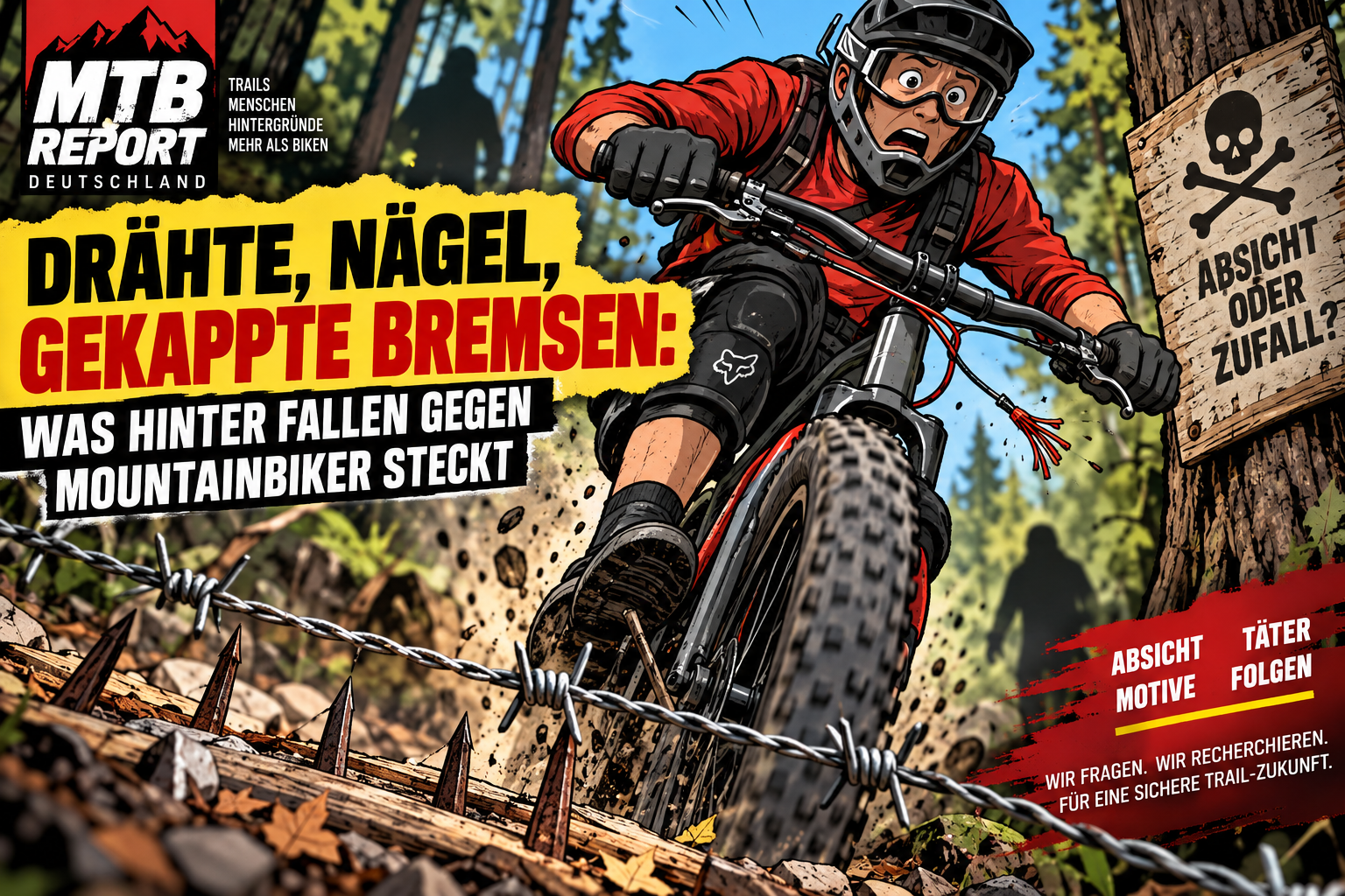 Drähte, Nägel, gekappte Bremsen Was hinter Fallen gegen Mountainbiker steckt