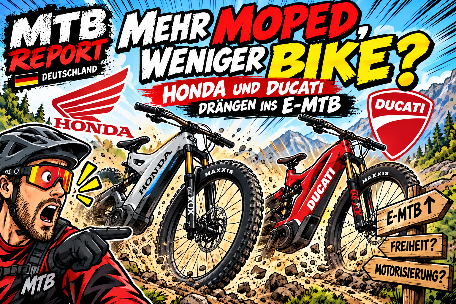 Honda E MTB, Honda E Mountainbike 2027, Ducati DM 160 R, Honda Rotwild, Ducati E Bike, Honda RN01, DJI Avinox M2S, E MTB Neuheiten